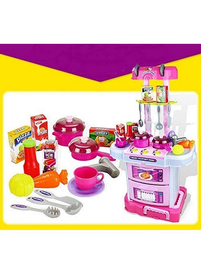اتش اس انتربرايز مجموعة مطبخ 3 في 1 من إتش إس إنتربرايز، حقيبة سفر للأطفال | تتضمن ألعابًا وأواني ومقالي وأطباقًا وأدوات طعام، مصنوعة من بلاستيك ABS، مناسبة للأولاد والبنات. - Image 5