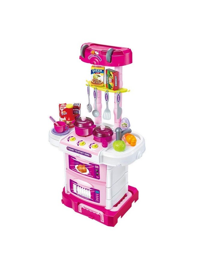 اتش اس انتربرايز مجموعة مطبخ 3 في 1 من إتش إس إنتربرايز، حقيبة سفر للأطفال | تتضمن ألعابًا وأواني ومقالي وأطباقًا وأدوات طعام، مصنوعة من بلاستيك ABS، مناسبة للأولاد والبنات. - Image 3