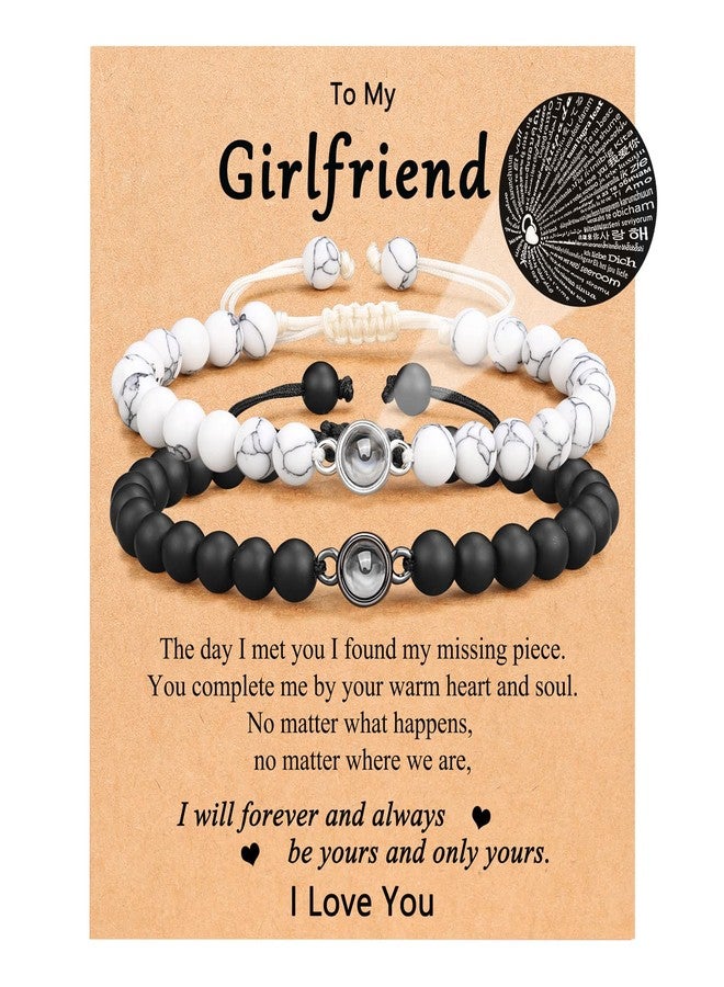 UNGENT THEM Gifts for Girlfriend Gift Ideas Bracelet Cute I Love You My Girlfriend Romantic Anniversary Birthday Christmas Sweetest Valentines Day Gifts for Her Girlfriends Women Fiance - Image 1