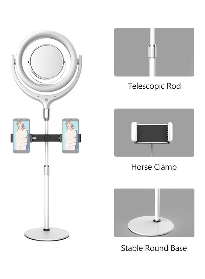 Loquat LED Fill Ring Light Kit Set for Photography with Mirror White - Image 3