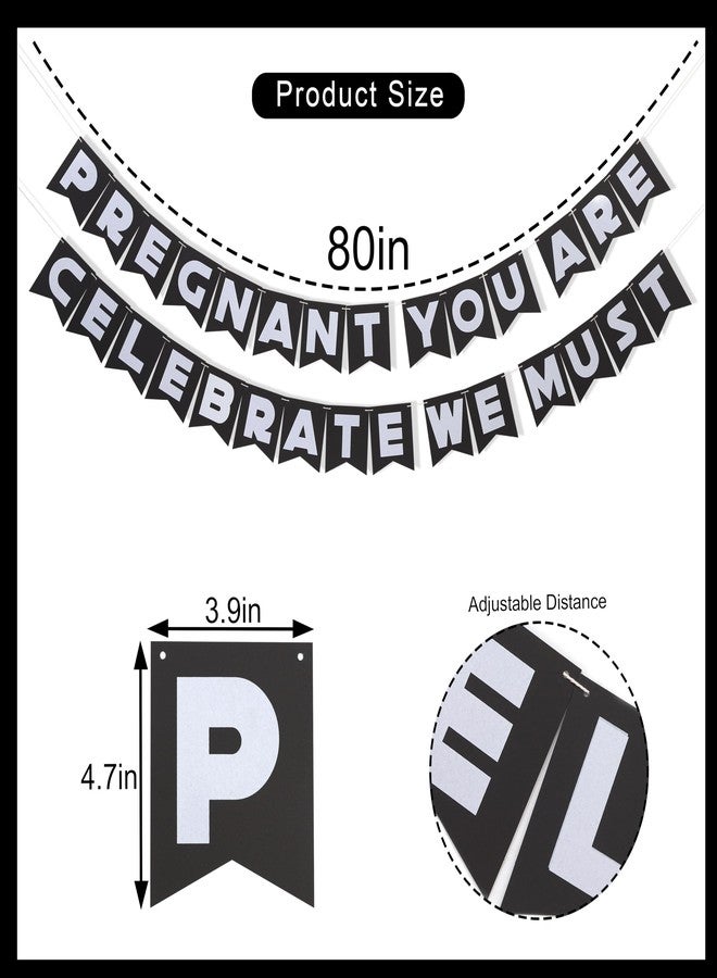 HIKLO Pregnant You Are Celebrate We Must Banner - Baby Shower Party Decorations, Pregnancy Announcement Banner, Baby Arrival Cake Smash Photo Props, New Mom Party Supplies - Image 2