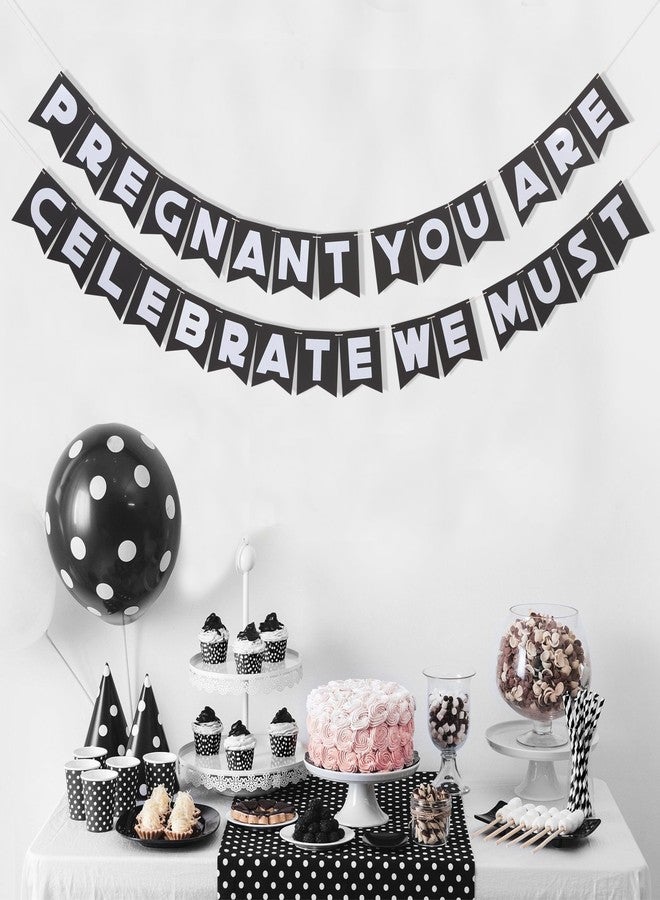 HIKLO Pregnant You Are Celebrate We Must Banner - Baby Shower Party Decorations, Pregnancy Announcement Banner, Baby Arrival Cake Smash Photo Props, New Mom Party Supplies - Image 5