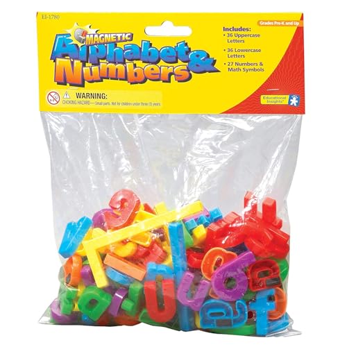Educational Insights Magnetic Alphabet and Numbers, Set of 99 Uppercase Letters, Lowercase Letters, Numbers & Math Symbols, Ages 4+ - Image 2