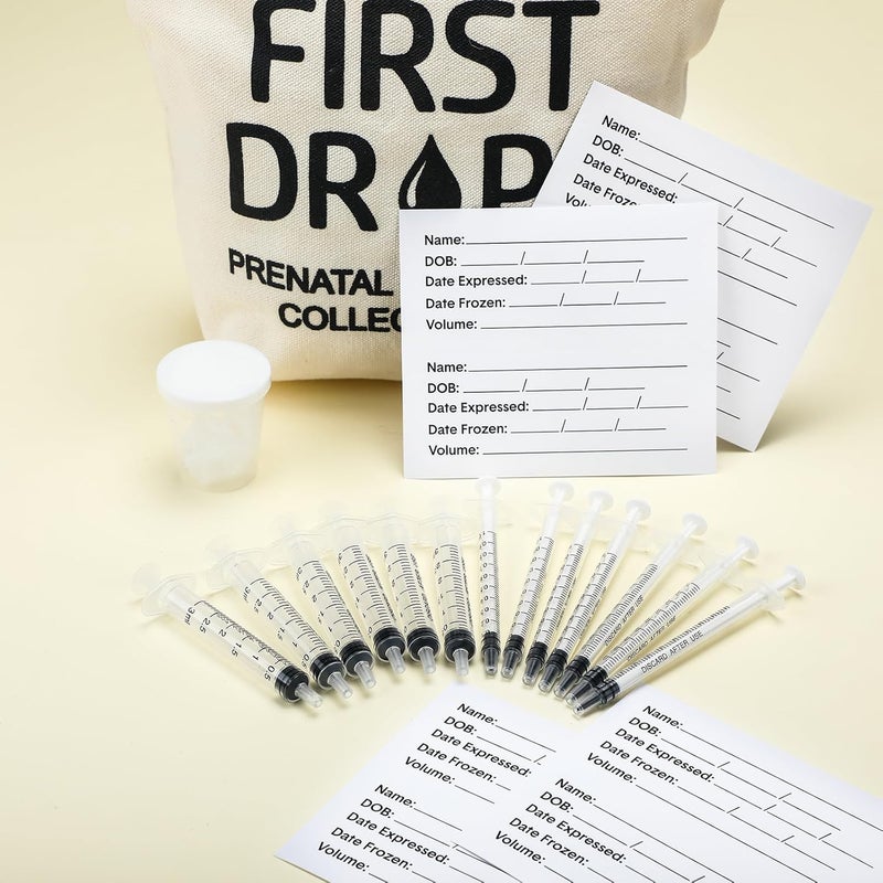 Geiserailie 100 Set Colostrum Collector Kit Include 100 1ml 3ml Sterile Sealed Breast Milk Collector No Needle Colostrum Syringes 100 Stickers 1 Measuring Cup Collection 1 White Canvas Bag - Image 3