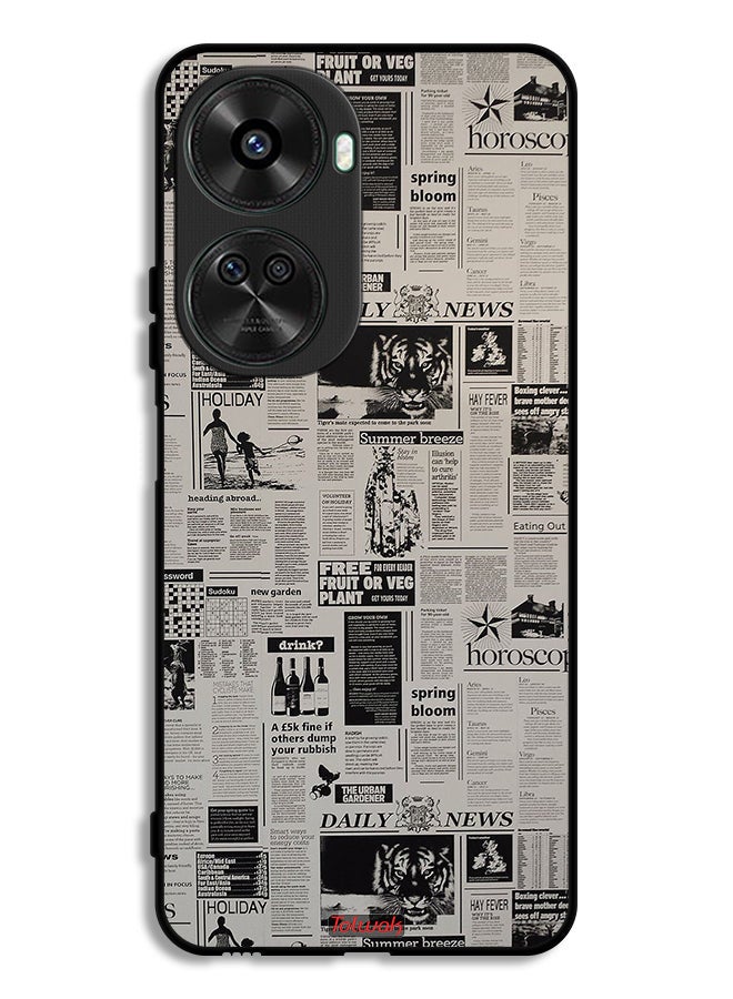 Tolwak غطاء واقي لهاتف هواوي نوفا 12 SE بتصميم صحيفة تسجيل - Image 1