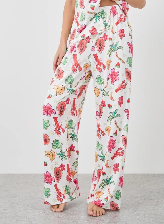 Take Two Take Two Fruit Print Shirt and Pyjama Set