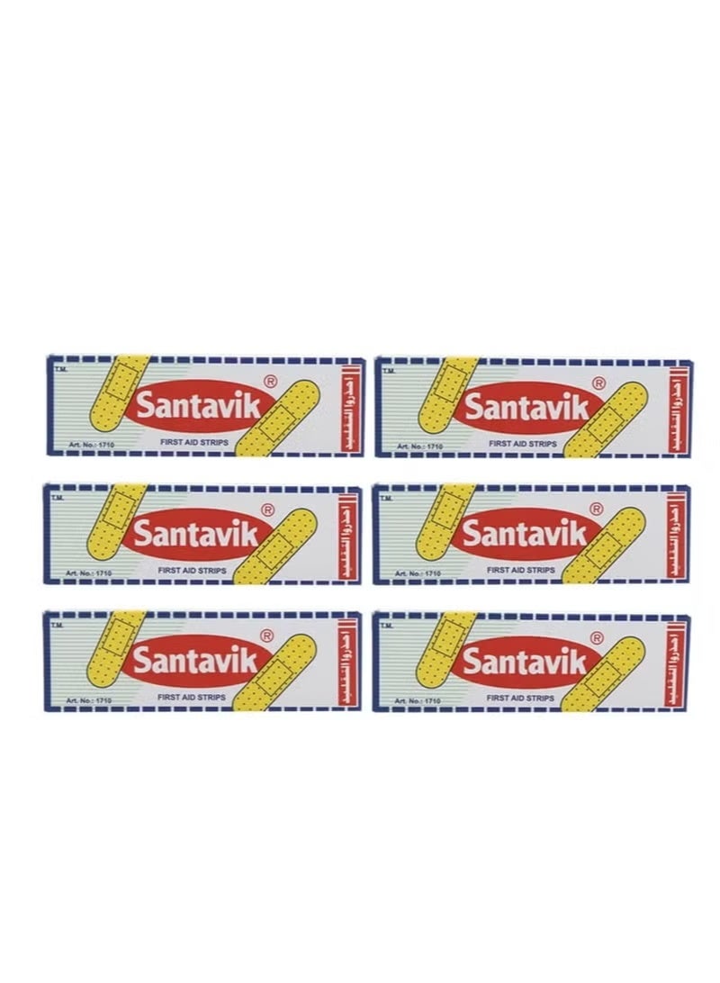 Santavik First Aid Strips 19mmx72mm (6 Packs) Each pack of 10 Pcs - Image 1