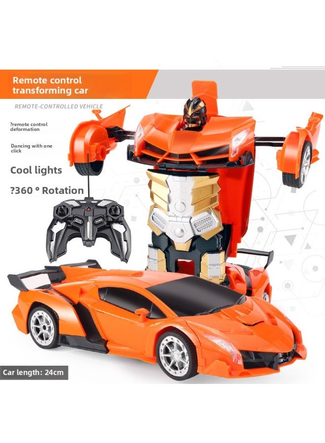Gesture Induction Deformation Remote Control Car Robot Racing Boy Oversized Children's Stall Toys-Color:1:18 Lambo Orange 【remote Control Transformation】-Proportion:40mhz Remote Control (battery Inc - Image 1