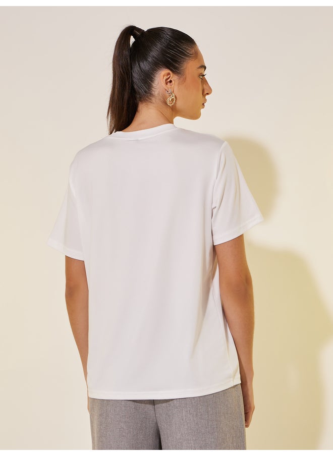 Take Two Take Two Slogan Print Round Neck Regular Fit T-Shirt  - Image 5