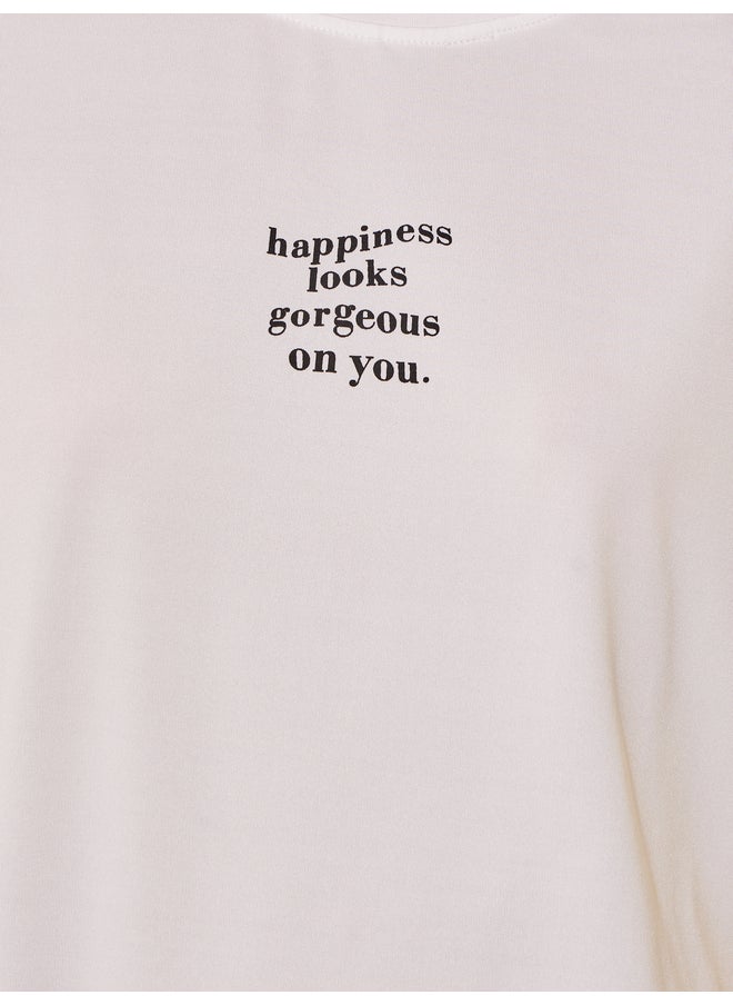 Take Two Take Two Slogan Print Round Neck Regular Fit T-Shirt  - Image 4