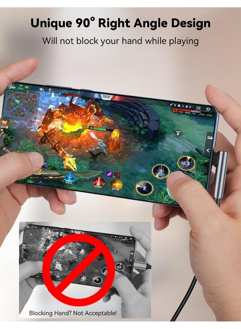 محول USB C بزاوية قائمة إلى 3.5 مم Aux محول Type-C إلى سماعات رأس موصل منفذ صوت لسماعات الرأس/سماعات الرأس المتوافقة مع Galaxy S24/S23/S22/S21/S20، iPad Pro، iPhone 15 - Image 3