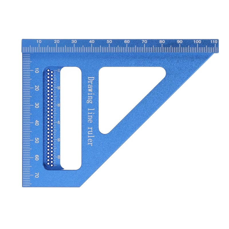 3D Multi Angle Measuring Ruler, Aluminum Alloy Woodworking Square Protractor, 45 and 90 Degree Miter Triangle Ruler with Accurate Scale for Woodworking, DIY, Carpentry and Pipe MEA (Blue) - Image 4
