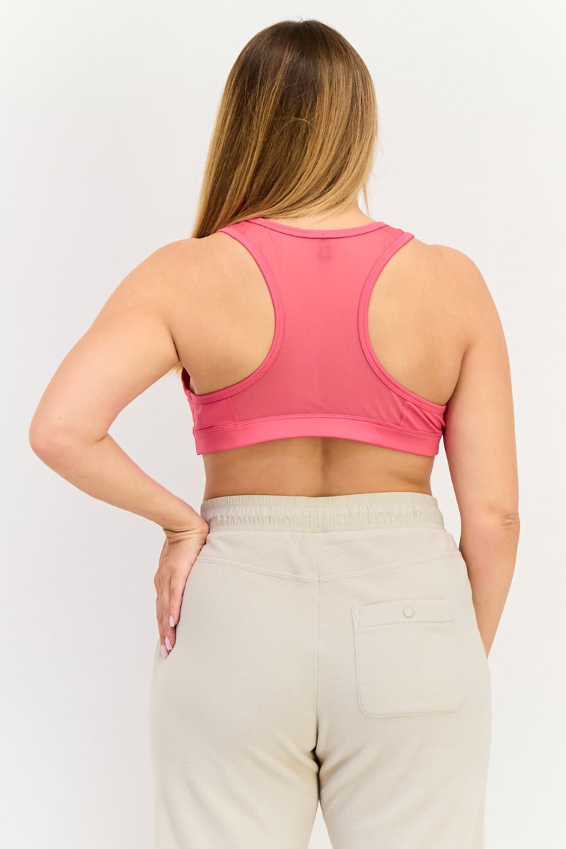 PUMA Women Brand Logo Non Padded Sports Bra, Dark Pink - Image 3