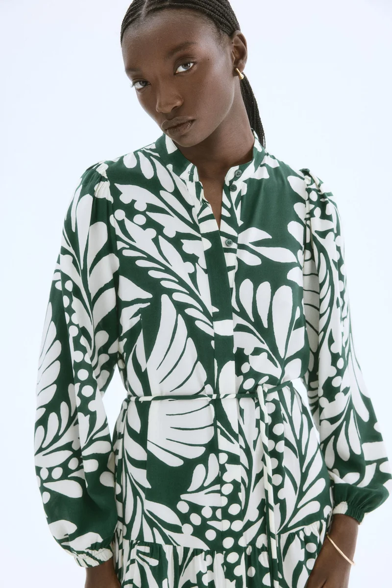 H&M Long puff-sleeved dress