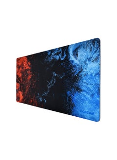 Gaming Mouse Pad, Large XL, Computer Gamer, Extended For Keyboard and Mouse for Desk, Non Slip Mouse Mat (Blue in Red) size 30*70cm