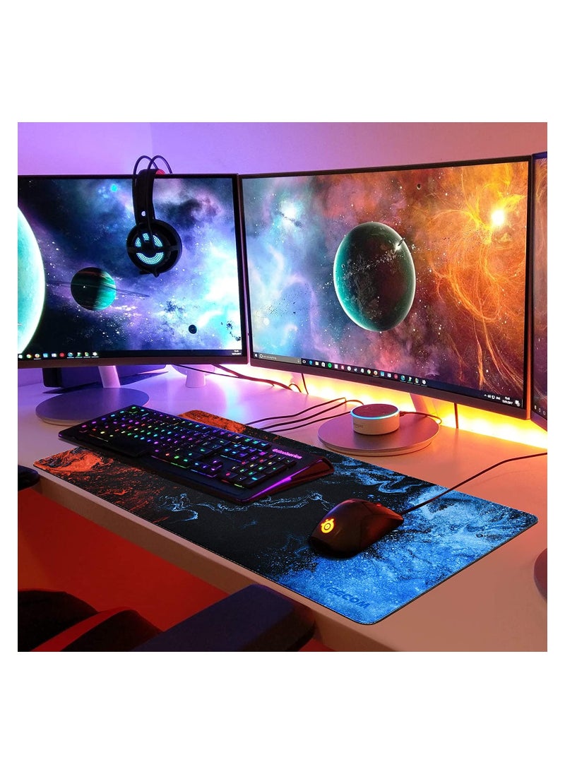 Gaming Mouse Pad, Large XL, Computer Gamer, Extended For Keyboard and Mouse for Desk, Non Slip Mouse Mat (Blue in Red) size 30*70cm - pzsku/ZFF91A72978B24998BFEEZ/45/_/1727875773/9b77bc3e-2c87-4b7a-9514-061ae7431a14