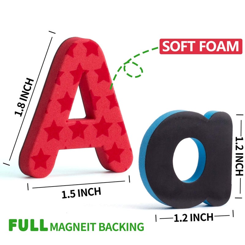 Laxdacee 192 Pcs Magnetic Letters Numbers 9 Color(With Pattern Blocks,Symbols) Foam Set, Alphabet Magnets Gift for Preschool Kids Children Toddler Educational Fridge Refrigerator Toy, Classroom School Learning - Image 5
