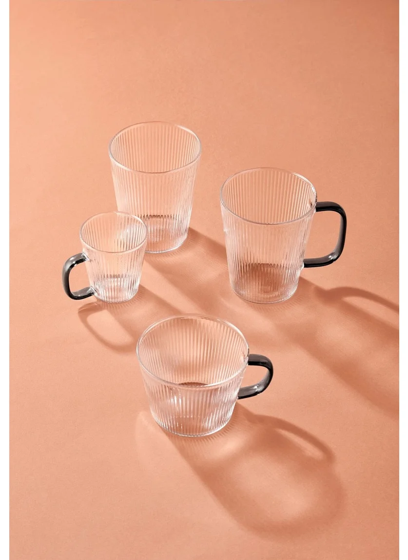 The Mia Striped Borosilicate Glass Cup 400 ml