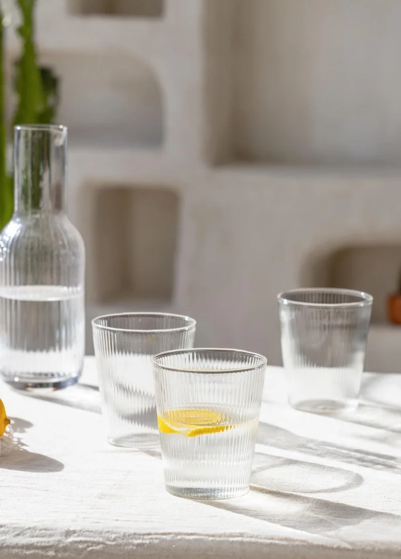 THE MIA Striped Borosilicate Glass Cup 400 ml