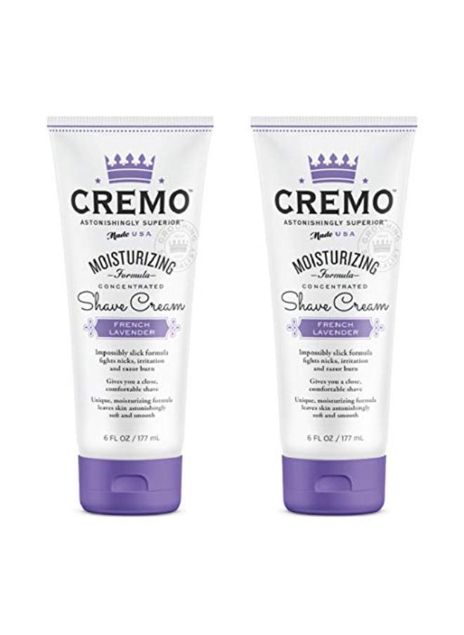 cremo French Lavender Moisturizing Shave Cream, Astonishingly Superior Shaving Cream For Women, Fights Nicks, Cuts And Razor Burn, 6 Fluid Ounces, 2-Pack  - Image 1