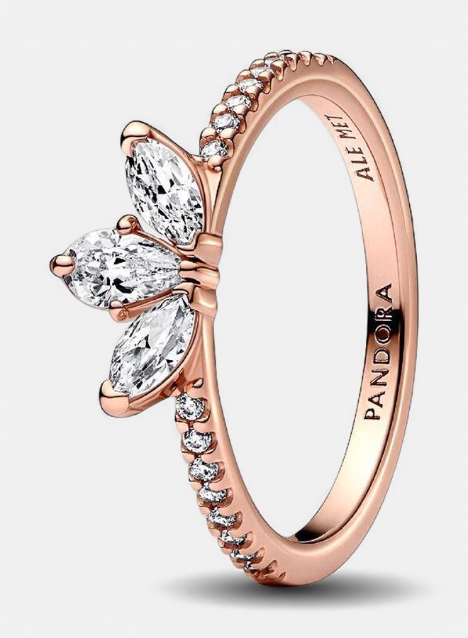 PANDORA Herbarium Cluster 14K Rose Gold-Plated Ring with Clear Cubic Zirconia