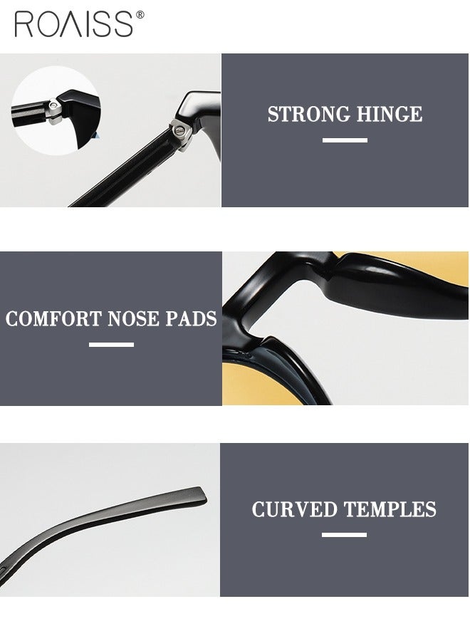 roaiss Polarized Night Vision Square Sunglasses for Men Women, UV400 Protection Sun Glasses with TR Frame, Unisex Color Changing Glasses for Driving, Fishing, Golfing, Traveling, 60mm - Image 5