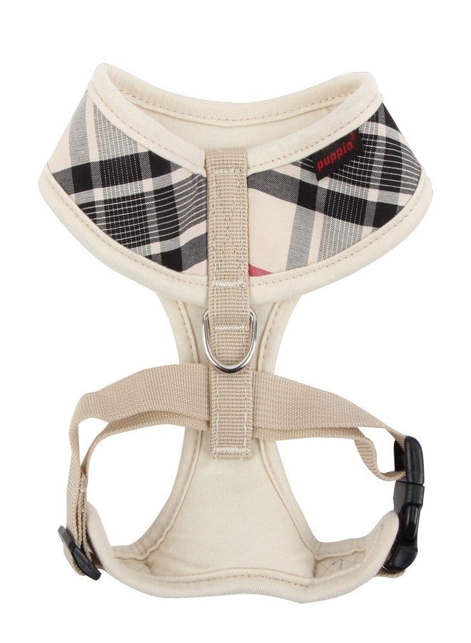 Puppia Junior Over-The-Head Dog Harness Checkered Pattern No Choke No Pull Adjustable Chest Belt Walking Training for Small and Medium Dog, Small, Beige - Image 2