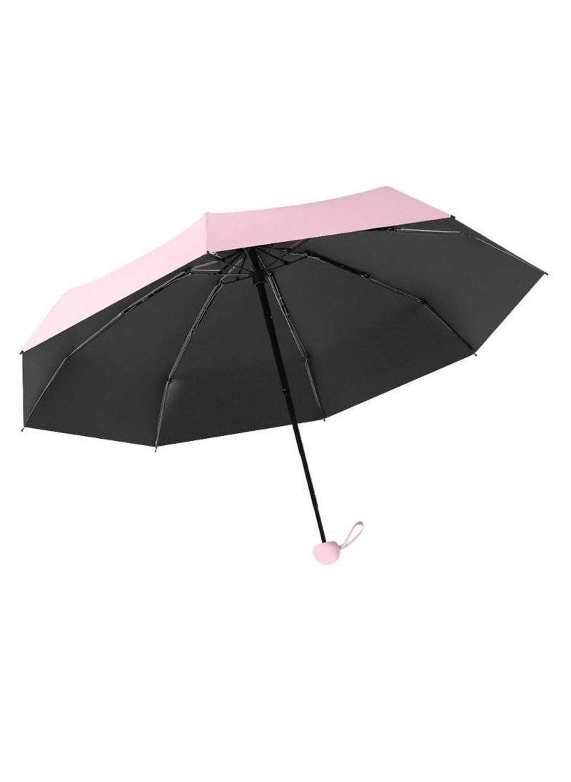 Mini Travel Sun Umbrella,Small Compact UV Umbrella for Sun and Rain,Lightweight  Portable,Windproof Parasol Umbrella with UV Protection for Women Men Kids ,Small Folding Capsule Umbrella(Pink) - Image 2