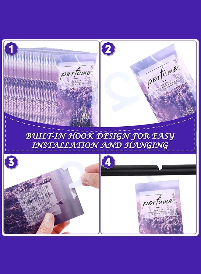 Sweet Life 12 Pcs Large Hanging Closet Deodorizer, Air Freshener Scented Sachets for Drawers and Closets Long Lasting Lavender Sachet Bags Drawer Freshener for Clothes (Lavender) - Image 3