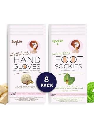 SpaLife Moisturizing Hand Gloves and Foot Sockies Bundle - 4 Hand Gloves & 4 Foot Sockies Set for Hydrating Dry, Cracked Hands and Feet - Repairing Skincare Mini Gift Set - pzsku/ZFF920F361385C4C211AEZ/45/1748839558/b57fb444-155b-4796-8684-832da67032d2
