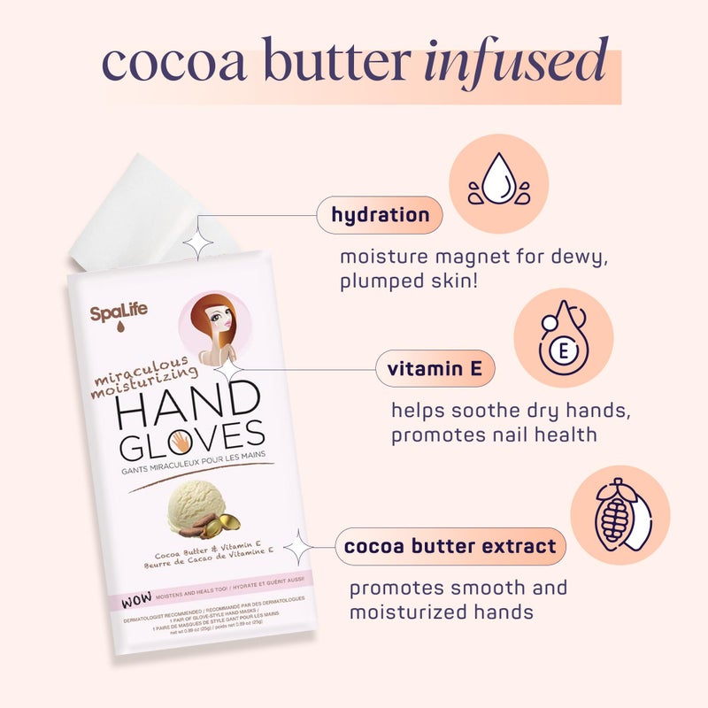 SpaLife Moisturizing Hand Gloves & Foot Mask Socks | Korean Skincare Set for Dry Cracked Hands & Dry Cracked Feet Callus Remover Alternative | Self Care Gifts for Women | 4 Hand, 4 Foot - Image 2