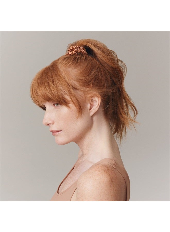 Slip Silk Skinny Scrunchies - Copper - 100% Pure 22 Momme Mulberry Silk Scrunchies for Women - Hair-Friendly + Luxurious Elastic Scrunchies Set (4 Scrunchies) - Image 5