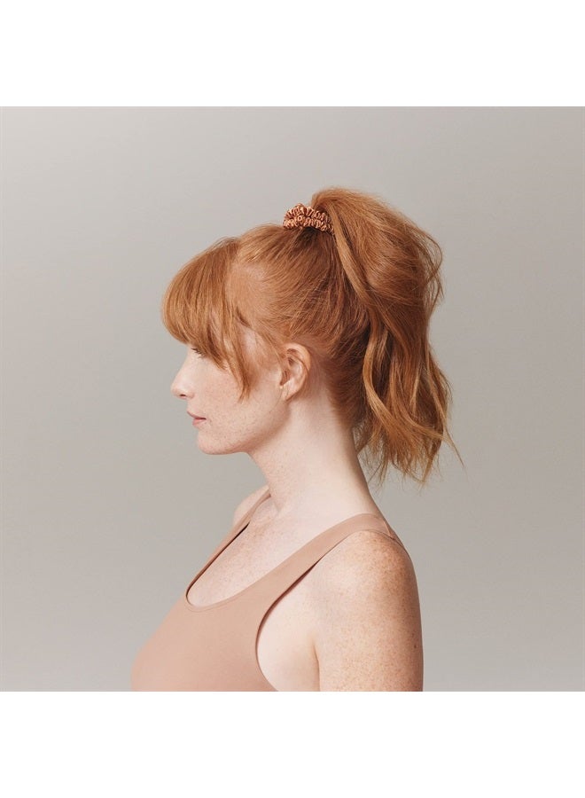 Slip Silk Skinny Scrunchies - Copper - 100% Pure 22 Momme Mulberry Silk Scrunchies for Women - Hair-Friendly + Luxurious Elastic Scrunchies Set (4 Scrunchies) - Image 4