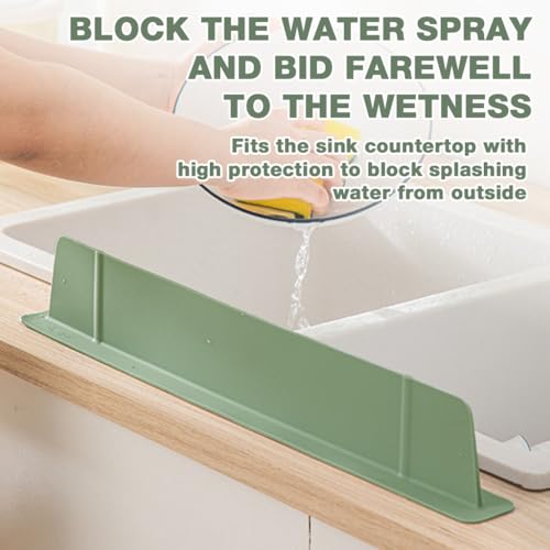 HASTHIP® Sink Splash Guard Suction Cup Silicone Sink Water Shield Panel, L-shape Sink Water Splash Dam Strip Panel Sink Protector,52x4.5x7.5cm - Image 4