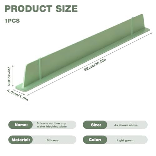 HASTHIP® Sink Splash Guard Suction Cup Silicone Sink Water Shield Panel, L-shape Sink Water Splash Dam Strip Panel Sink Protector,52x4.5x7.5cm - Image 2