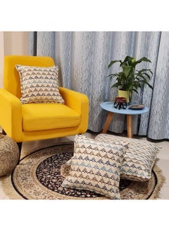 Somerfield Pack of 3 Throw Floor & Sofa Cushions with Cushion Covers  Modern & Decorative Patterns - For Room, Bed Room, Living Room - 02 Sofa Cushions 45X45 Cm + 01 Floor Cushion 70X70 Cm (Design 3)  - Image 1