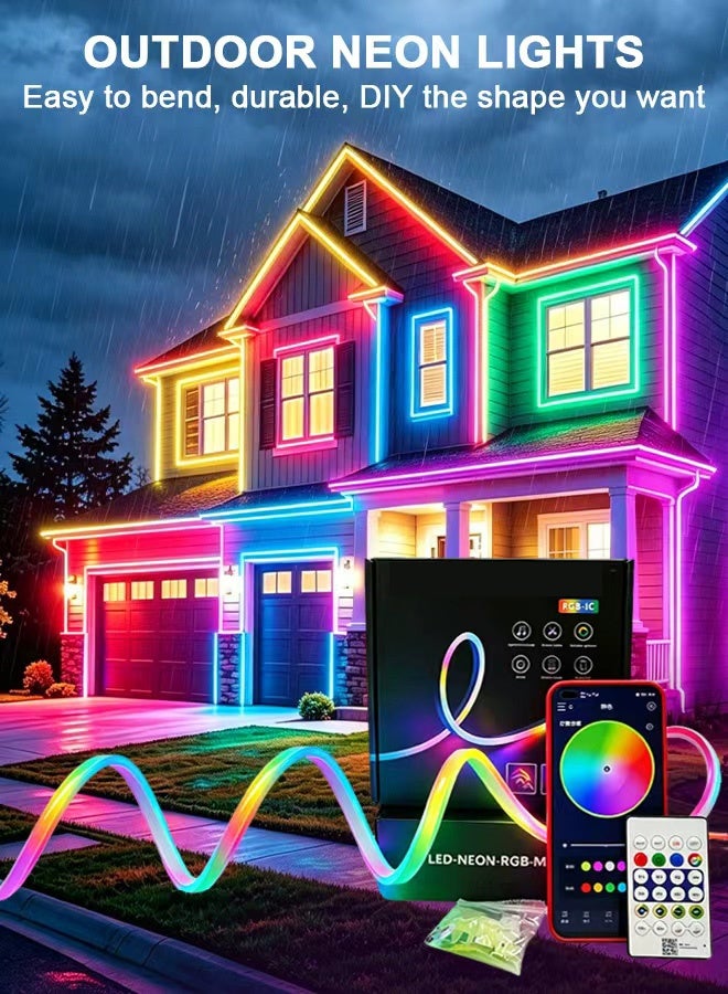 BASILKIT 5 Meter Neon LED Strip Light , RGB Light Strip, Music Sync, App & Remote Control, Smart Home LED Lights, Flexible Neon Rope For Diy Home Decor, Gaming Room, Bedroom, Tv Backlight, Ramadan Decor - Image 2