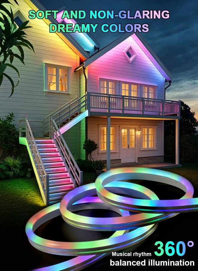 BASILKIT 5 Meter Neon LED Strip Light , RGB Light Strip, Music Sync, App & Remote Control, Smart Home LED Lights, Flexible Neon Rope For Diy Home Decor, Gaming Room, Bedroom, Tv Backlight, Ramadan Decor - Image 3