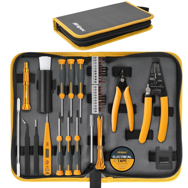 Hi-Spec 39pc Electronics Repair & Opening Tool Kit Set for Laptops, Phones, Devices, Computer & Gaming Accessories. Precision Small Screwdrivers with Pentalobe Bits for iPhones & MacBooks - Image 1