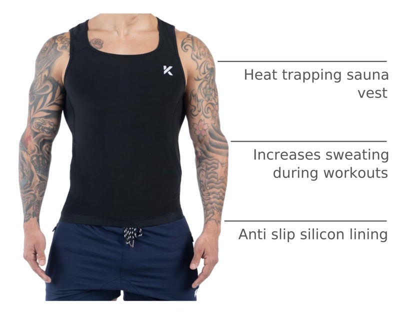 Kewlioo Men's Heat Trapping Pullover Sweat Enhancing Vest - Sauna Suit Shirt Compression Vest Shapewear Top for Gym Exercise - Image 4