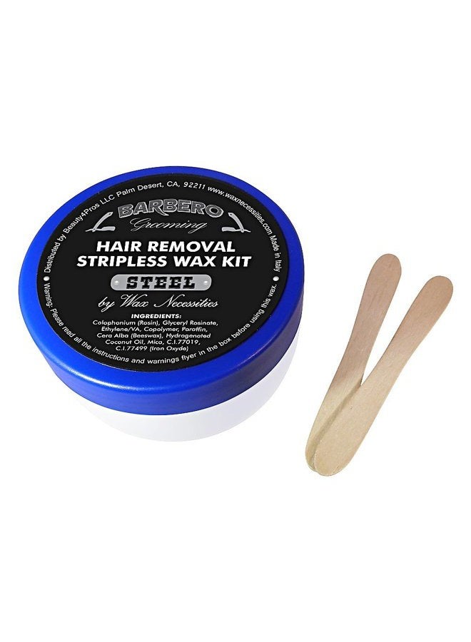 wax necessities مجموعة شمع إزالة الشعر بدون شرائط من باربيرو - ستيل 8.45 أونصة من واكس نيسيسيتيس واكسنس - Image 5