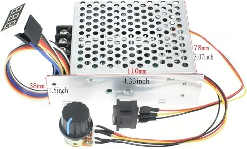 TKXEC Adjustable Digital display 10-55V 60A PWM DC Brushed Motor Speed Controller Switch Control 12V 24V 36V 48V Forward Brake Reverse For power wheels regulation (60A PWM) - Image 4