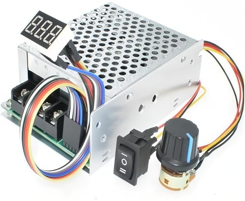 TKXEC Adjustable Digital display 10-55V 60A PWM DC Brushed Motor Speed Controller Switch Control 12V 24V 36V 48V Forward Brake Reverse For power wheels regulation (60A PWM) - Image 1