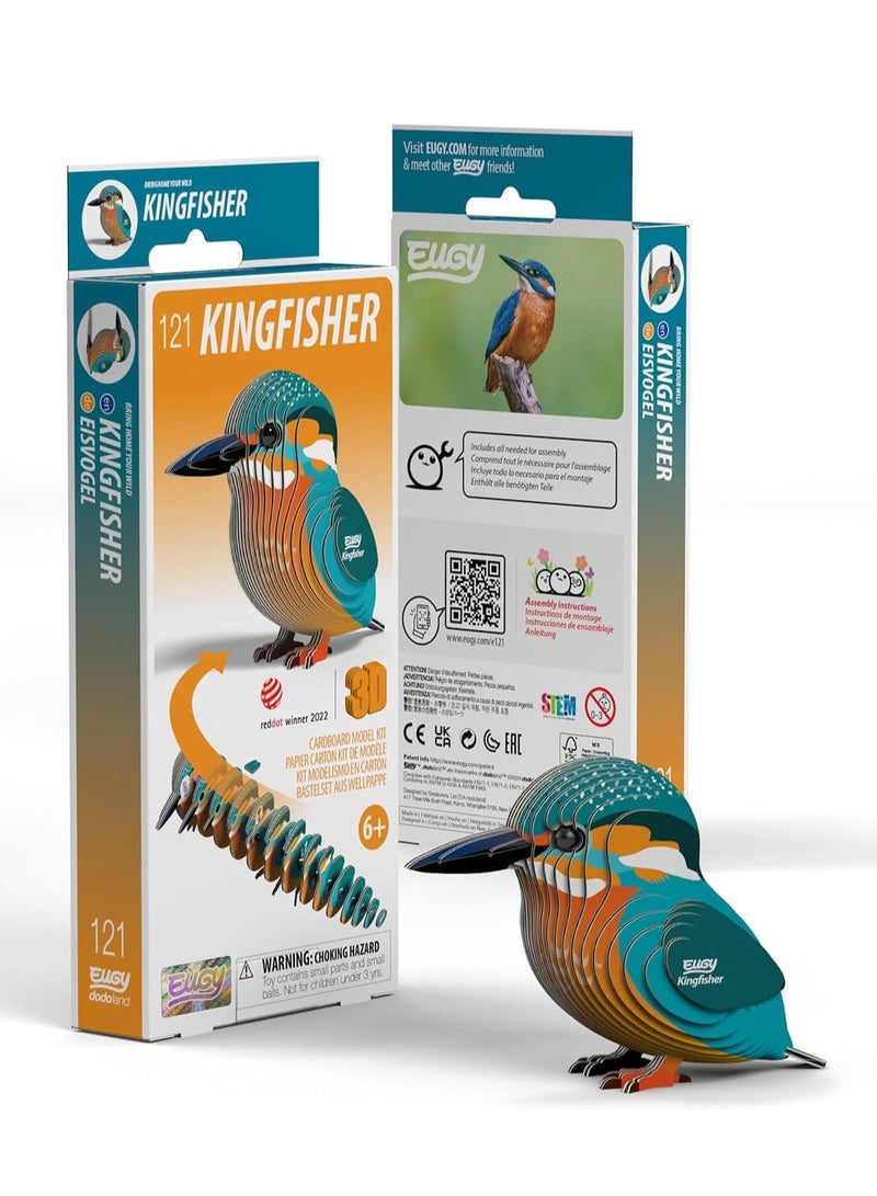 EUGY 3D KingFisher Puzzle - Eco-Friendly DIY Craft for Kids & Adults - Image 1