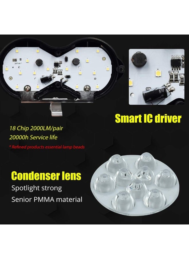 Nan HENLIX Motorcycle Driving Lights 3000LM Super Bright 18SMD Chips Sport Lights Waterproof for Cars ATV Bike Yamaha UTV Truck Boat DC9-85V,Xenon White.(1-Pack) - Image 3