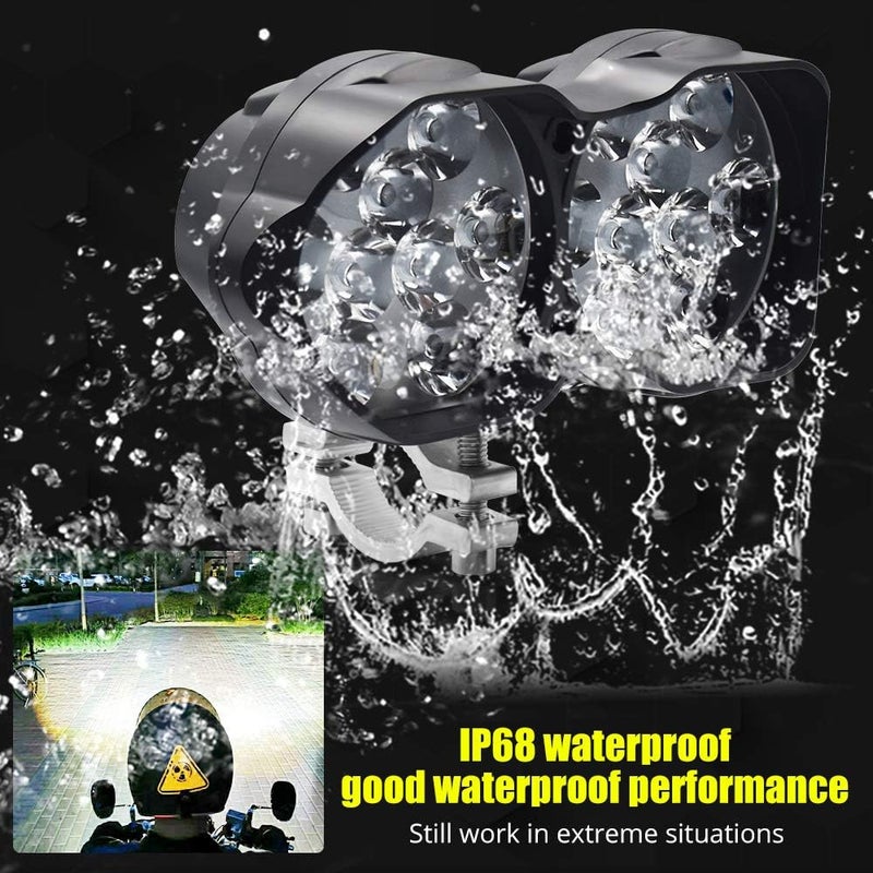 Nan HENLIX Motorcycle Driving Lights 3000LM Super Bright 18SMD Chips Sport Lights Waterproof for Cars ATV Bike Yamaha UTV Truck Boat DC9-85V,Xenon White.(1-Pack) - Image 5