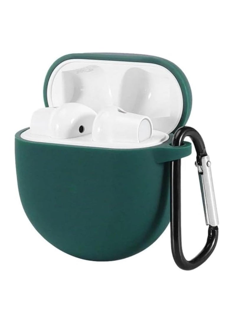 Protective Cover Silicone Case for OnePlus Buds Earphone Cover Shockproof Dustproof Case With Hook (Green)  - Image 1