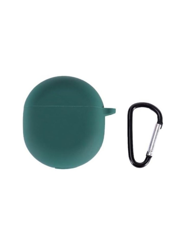 Protective Cover Silicone Case for OnePlus Buds Earphone Cover Shockproof Dustproof Case With Hook (Green)  - Image 3
