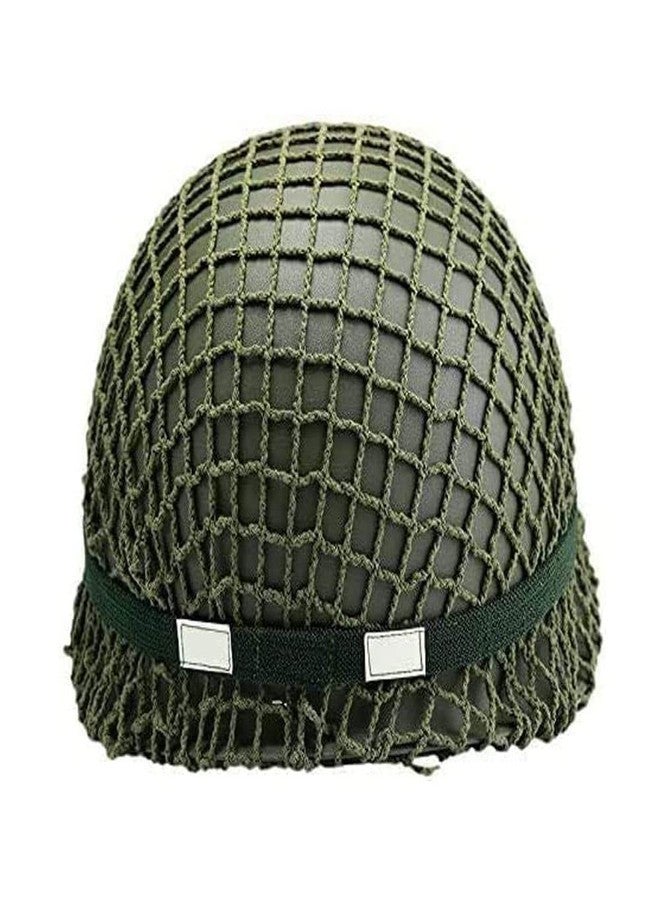 WXKHV WWII US WW2 Army M1 Steel Pot Helmet Replica - Military Gear Uniform with Net Cover, Chin Strap, Cat Eye Belt - Image 5