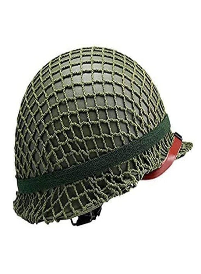 WXKHV WWII US WW2 Army M1 Steel Pot Helmet Replica - Military Gear Uniform with Net Cover, Chin Strap, Cat Eye Belt - Image 4